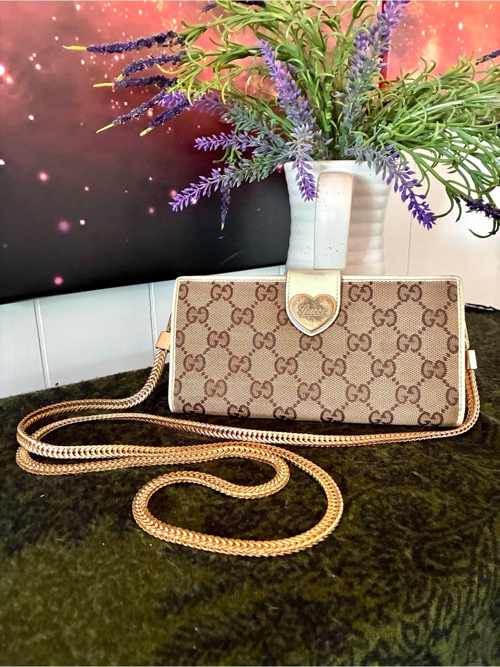 Vintage Gucci GG Heart Crossbody